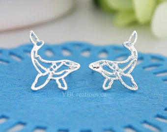 Boucles d'Oreilles Baleine Origamie - Bijoux Baleine - Océan - Mammifère - Cadeau de Fête - Délicate - Originale - Idées Cadeaux - Soeur