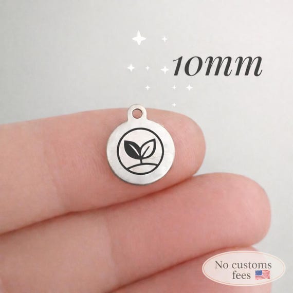 1/5/10/25/50/100/250/500PCS Logo Personalized Tag 10mm Custom Charms Bracelet Tag Bracelet Disc Stainless Steel Jewelry Supplies 6x10mm