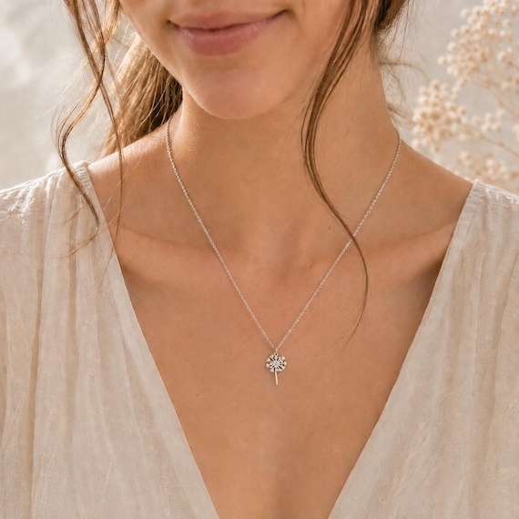 Personalized Dandelion Necklace Engraved Initial Gift For Mom Daughter Sister Grandma Meaningful Keepsake Lucky Charm Memorial Christmas