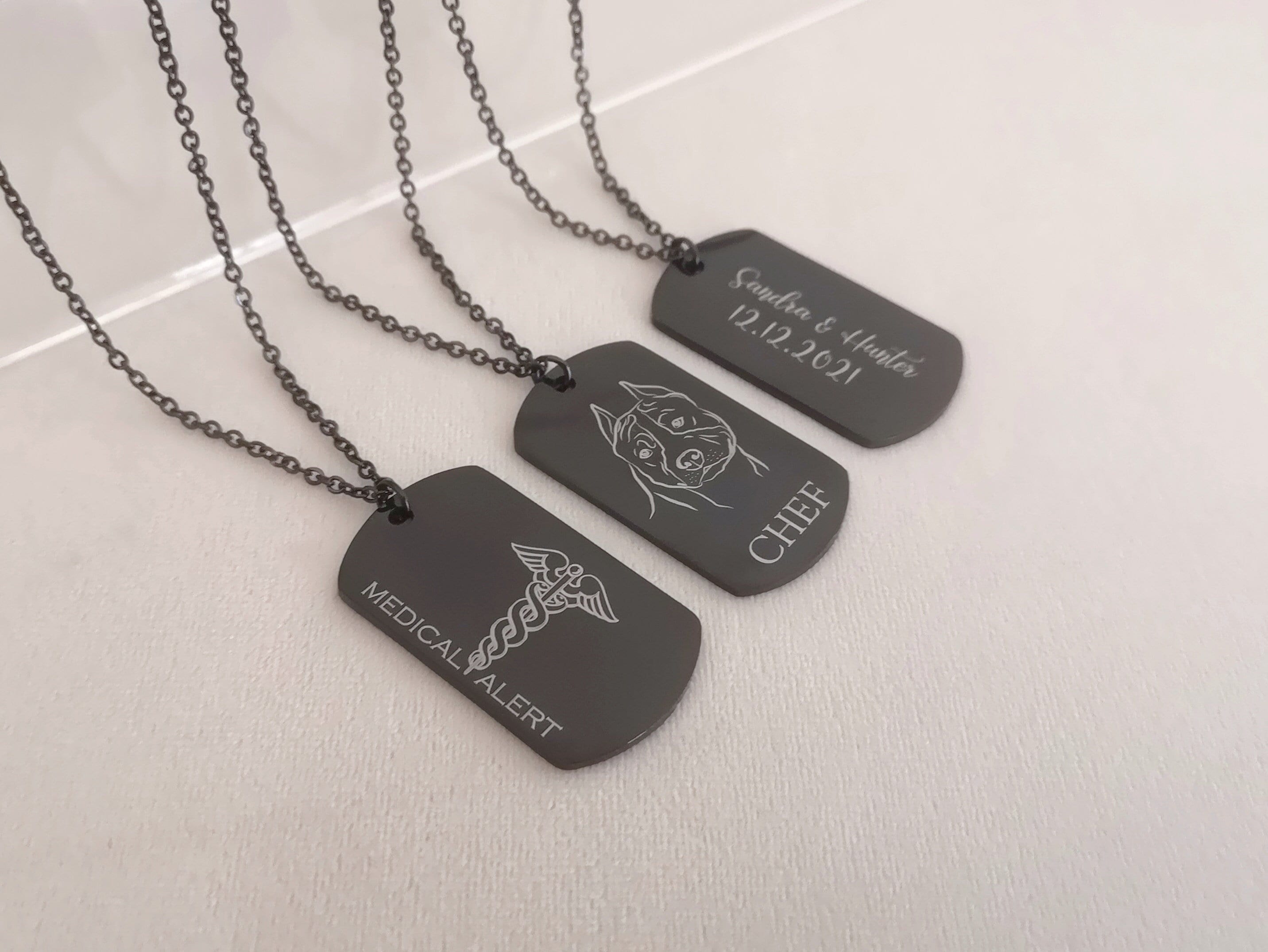 Mens dog tags jewelry personalized sale