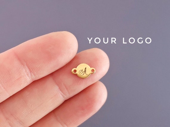 1/5/10/25/50/100/250/500PCS GOLD Logo Personalized Tag Custom Charms Bracelet Tag Bracelet Disc Stainless Steel Jewelry Supplies 6x10mm