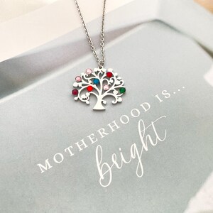 New Family Tree Necklace Birthstone Tree of Life Necklace Family Necklace Gift Family Grandmother Gift Mother's Day Gift Mother Necklace image 4