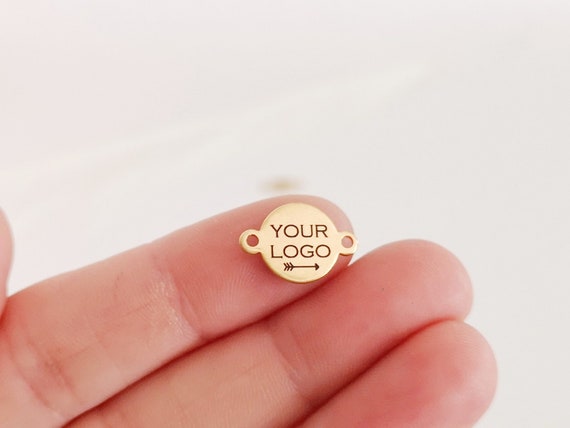1/5/10/25/50/100/250/500PCS GOLD Logo Personalized Tag Custom Charms Bracelet Tag Disc Bracelet Stainless Steel Jewelry Supplies 10x14mm