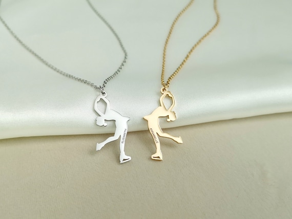 Personalized Figure skater Necklace Name Necklace Skater Gift Birthday Gift Custom Jewelry Skate Necklace Christmas Gift