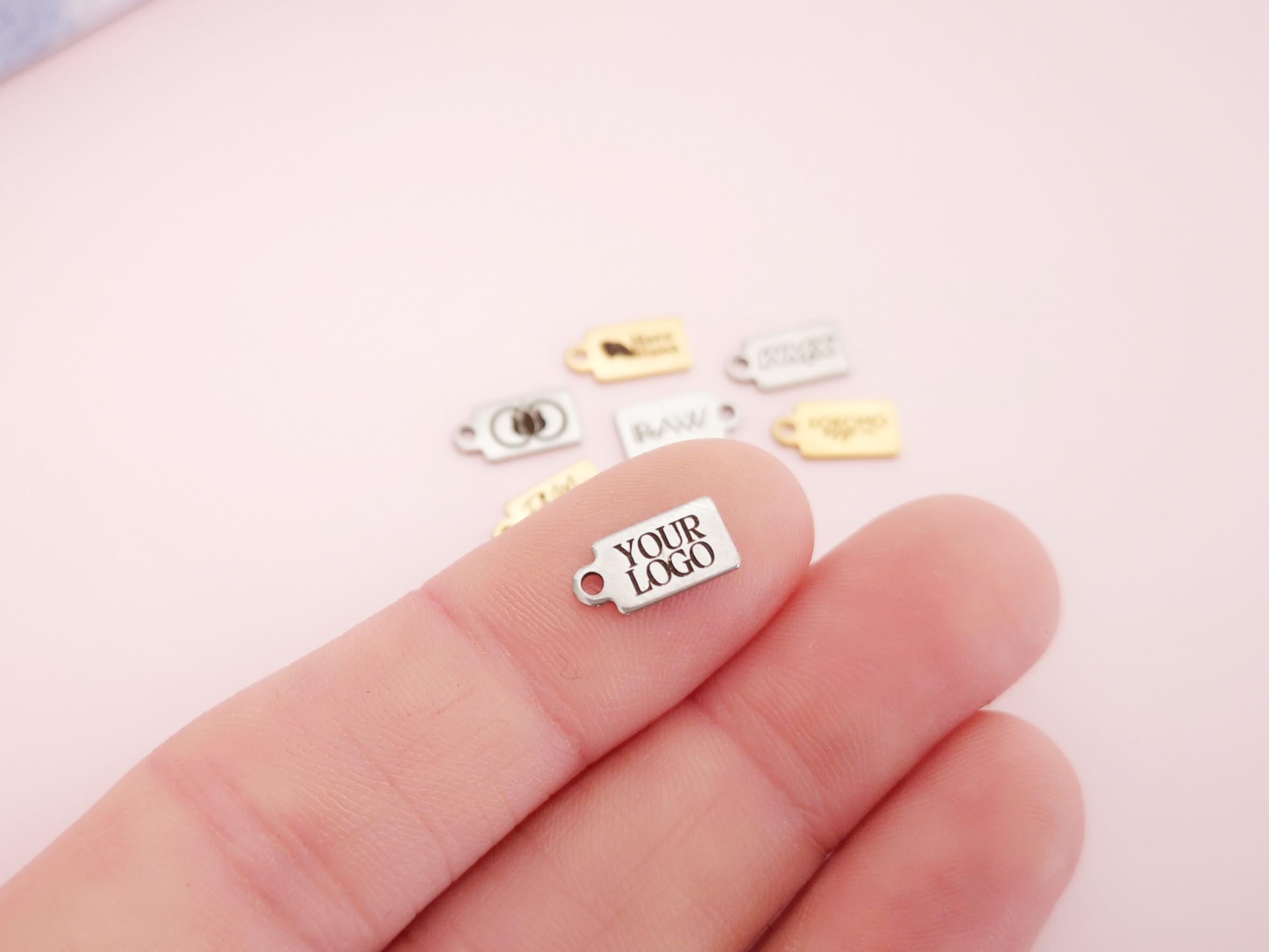 Logo Personalized Tag Custom Charms Bracelet Tag Disc Bracelet Stainless Steel Jewelry Supplies 1/5/10/25/50/100/250/500PCS  5x10mm