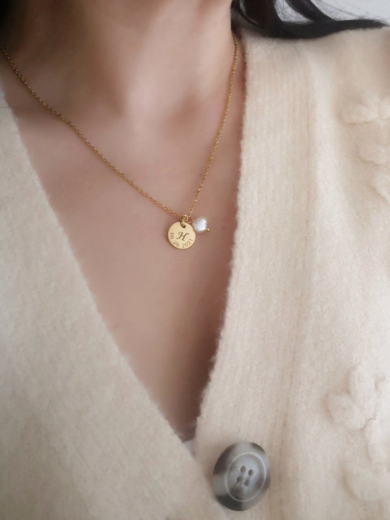 Personalized Natural Freshwater Pearl Necklace Mother's Day Gift Grandma Necklace Christmas Gift