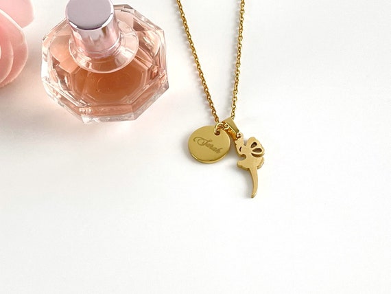 Personalized Fairy Necklace Initial Name Necklace Children Jewelry Kids Gift Birthday Present