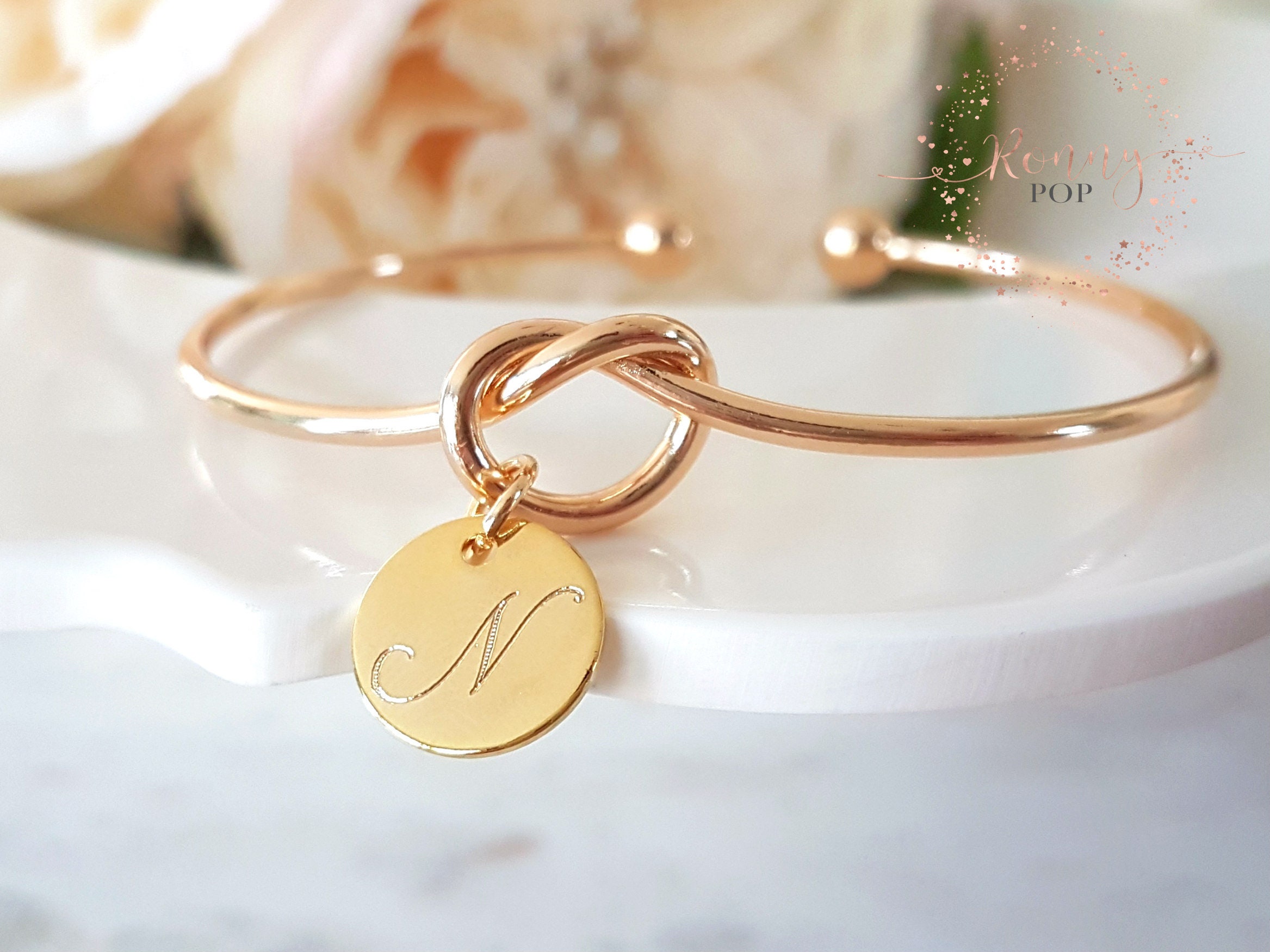 Initial knot best sale bracelet