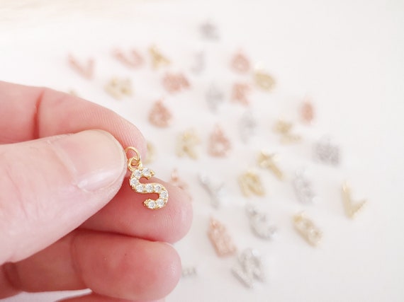Tiny Letters Pendant heart Charms Initial Charms Letter Necklace Stainless Steel Gold Chain Letter Tag