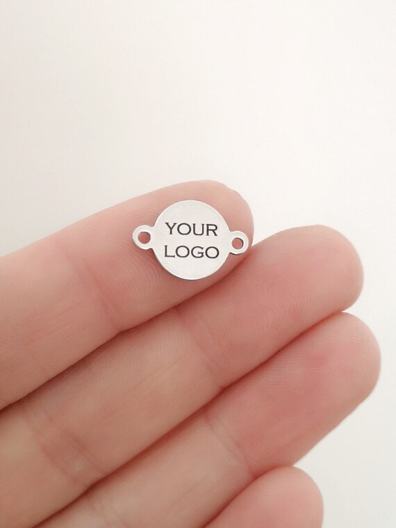 1/5/10/25/50/100/250/500PCS Logo Personalized Tag Custom Charms Bracelet Tag Disc Bracelet Stainless Steel Jewelry Supplies 10x14mm
