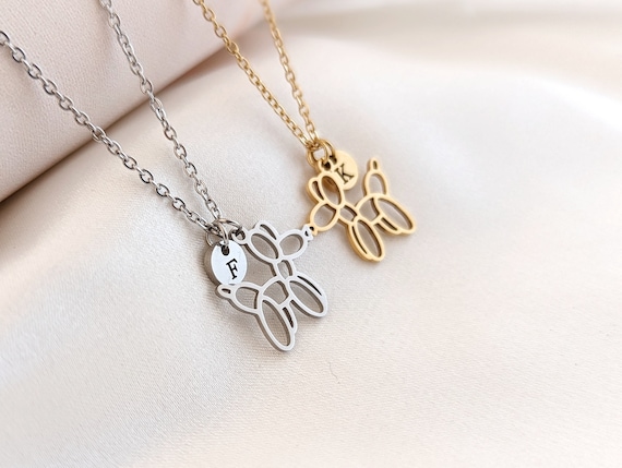 Personalized Balloon Dog Necklace Dog Mom Gift Best Friend Gift Dog Jewelry Personalized Gifts Dog Lovers Gift
