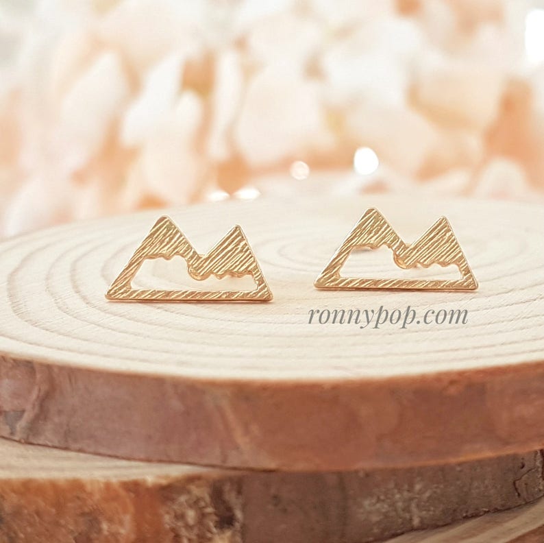 Ski Earrings Gift Idea Mountain Stud Earrings Gift Jewelry Dainty Earrings Christmas Gift Friend Gift Sister Gift Silver