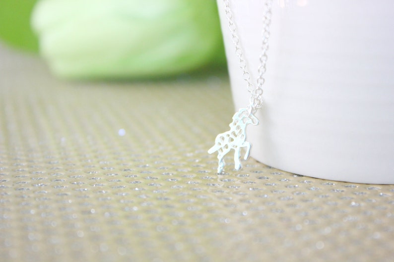 Unicorn Necklace Chain Plated Silver Gift House Necklace Unicorn Necklace Magic