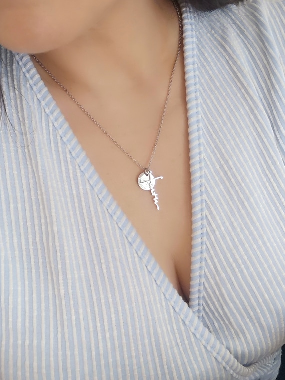 Faith Necklace Personalized Name Necklace Religious Jewelry Mourning gift Grandma Gift Christmas Gift Cross Necklace