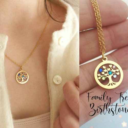 Family Tree Necklace Birthstone Tree 