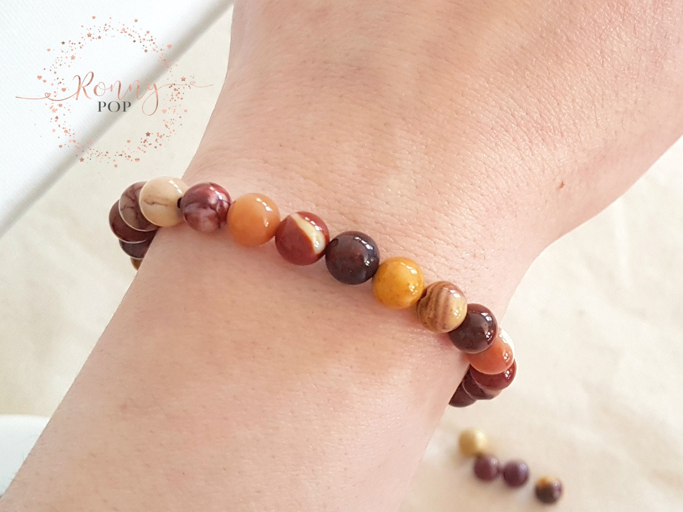 10mm smooth Mookaite beaded stretch bracelet – Brace Yourself Designz