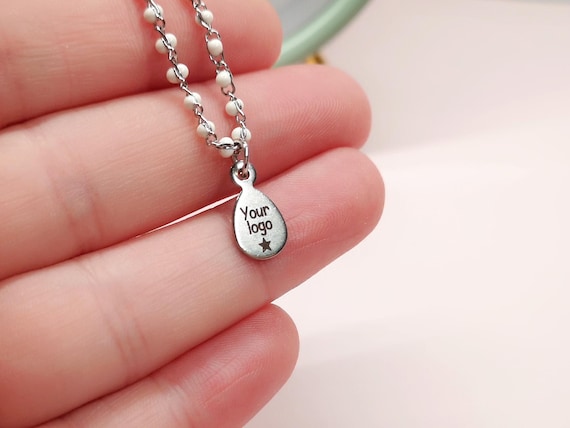 Charm Drop Customizable Your Logo Tag Stainless Steel Custom Charm Making Brand 1/5/10/25/50/100/250/500pcs MOD105