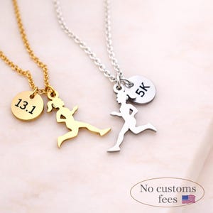 Collier de Coureuse Collier Course 5K 10K Marathon Bijoux Coureur Bijoux Sport Cadeau pour Coureuse Cadeau pour Jogger Cadeau Personnalisé