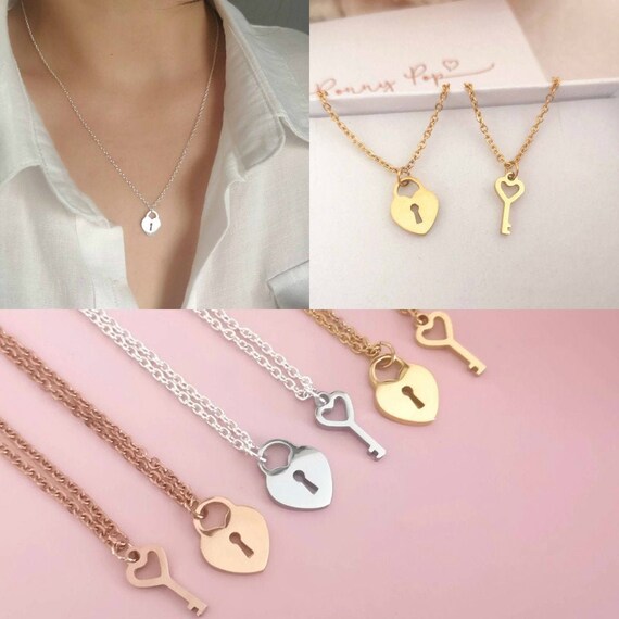 BFF Necklace - Lock & Key Set - Gold