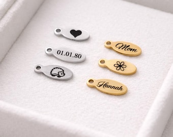 1/5/10/25/50/100/250/500PCS Logo Personalized Tag Custom Charms Bracelet Oval Tag Bracelet Stainless Steel Jewelry Supplies 4x10mm