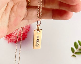 Unalome Necklace Personalized Bar Necklace Buddhism Jewelry Yoga Necklace Symbol Necklace Inspirational Words Necklaces V25