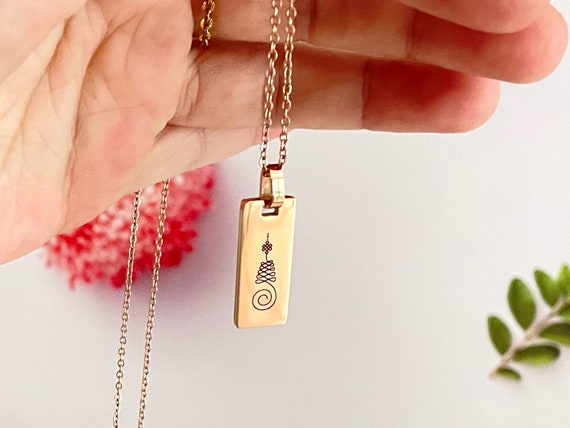 Unalome Necklace Personalized Bar Necklace Buddhism Jewelry Yoga Necklace Symbol Necklace Inspirational Words Necklaces V25