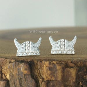 Viking Helmet Earrings Viking Jewelry Pirate Earrings Pirate Jewelry History Silver Gold Pink Gold Sister Gift Gift Ideas image 3