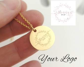 Logo Design Necklace Personalized Necklace Name Necklace Personalized Gift Bridesmaid Gift Custom Jewelry Gift for Mom Gift for Her Sister
