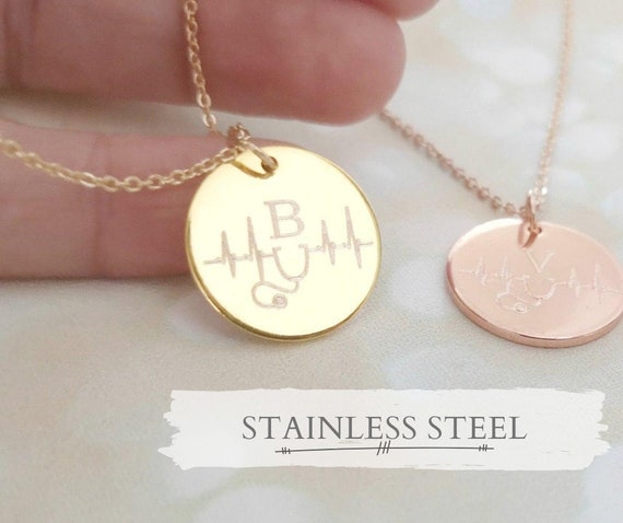 Stethoscope Necklace Heartbeat Necklace Initial Necklace Nurse Necklace Nurse Gift Doctor Necklace Doctor Jewelry Nurse Graduation Gift 