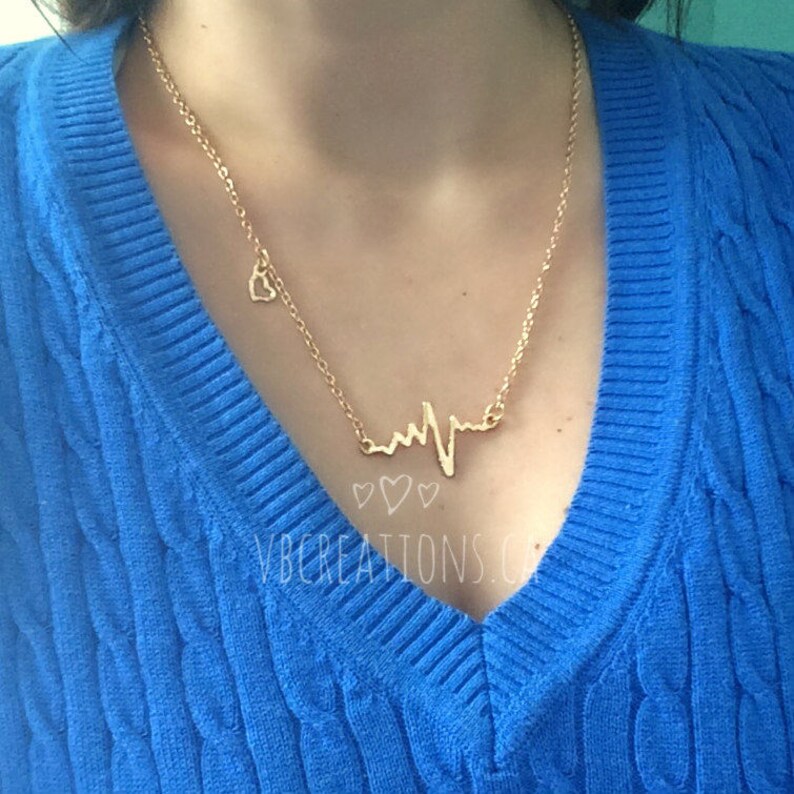 Heart Necklace Heartbeat Necklace Heart Jewelry Cardiogram Nurse Necklace Silver Chain Doctor Gift Doctor necklace Gift