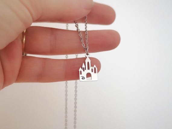 Personalized Stainless Steel Princess Castle Necklace Necklace for Child Birthday Gift Jewelry Souvenir Christmas Gift Mother's Day Gift