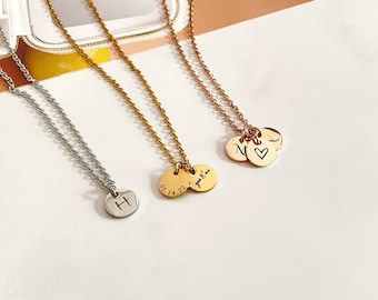 Personalized Disc Necklace Initial Necklace Name Necklace Dog Necklace Bridesmaid Gift Mother Gift D10