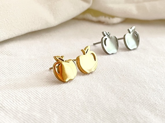 Dainty Apple Earring in Stainless Steel Teacher Gift Thank You Gift Graduation Gift Christmas Gift