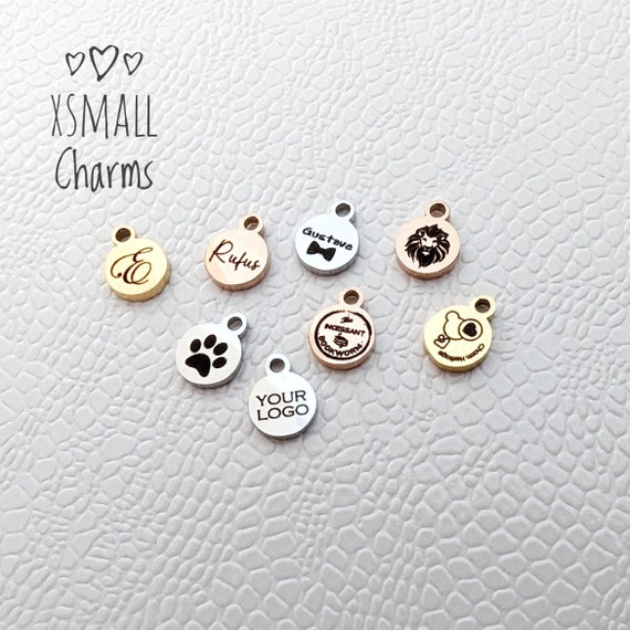 Tiny 5.5mm Personalized Disc Personalized Charms Logo Coin Custom Charm Personalised Tag