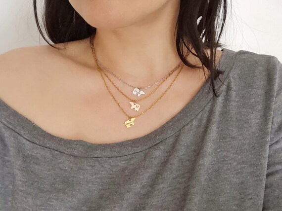 Tiny Personalized Bear Necklace Gift for Mom Mother's Day Gift Mama Bear Jewelry Birth Gift Name Necklace
