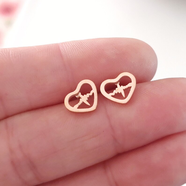 Heartbeat Earrings Heartbeat Jewelry Nurse Gift Nurse Jewelry Etsy Canada