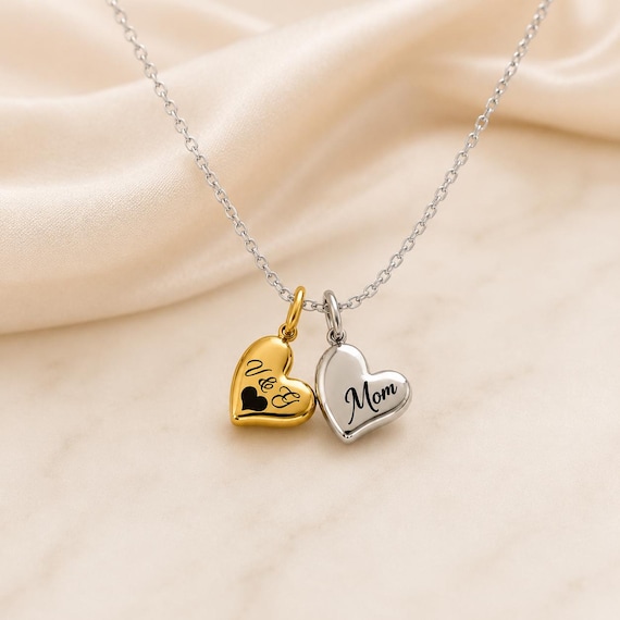 Personalized Heart Necklace Gift For Mom Couple Jewelry Initial Necklace Secret Message Pendant Stainless Steel Birthday Gift Mother's Day