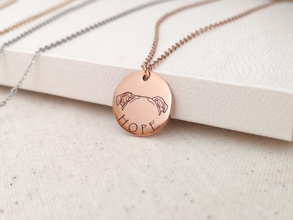 Personalized Dog Breeds Ears Dog Mom Gift Name Necklace Mother's Day Gift Dog Lovers Gift  Commemorative Jewelry D18