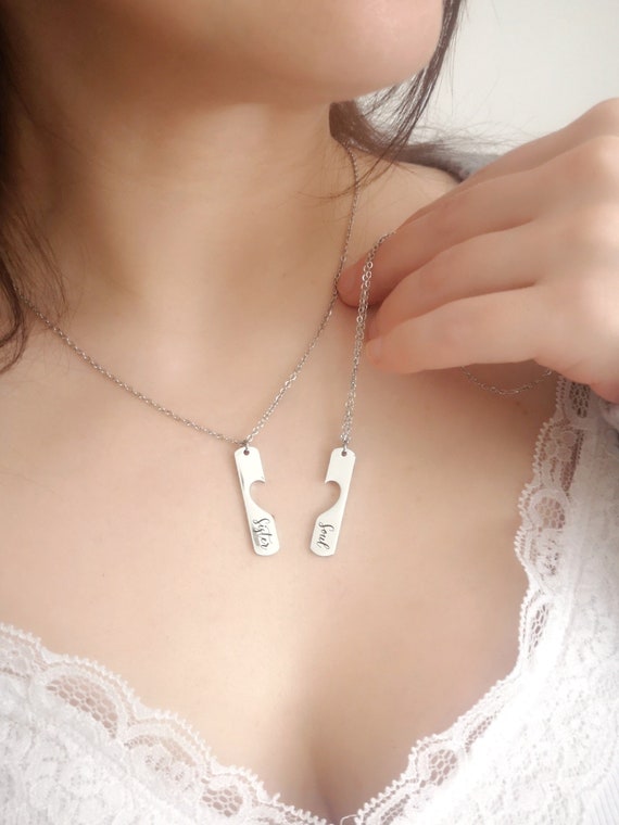 Set of 2 Best Friend Necklace Best Friend Jewelry Mother & Daugther Necklace Mother's Day Gift