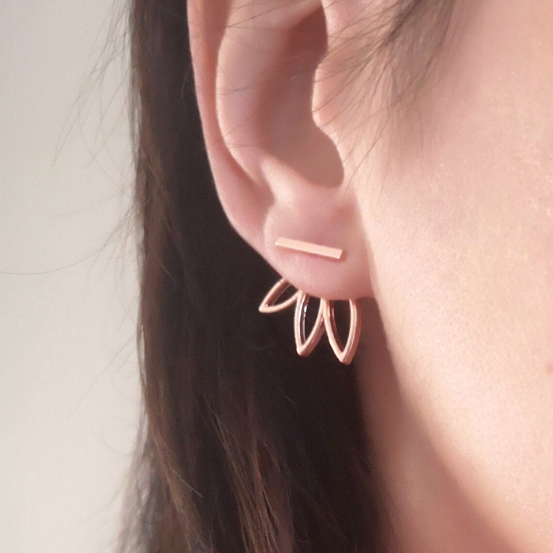 Boucles D'oreilles Pendantes Double étoiles Superposées - Argent Sterling - Occasion