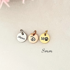 8mm Personalized Disc Personalized Charms Logo Coin Custom Charm Personalised Tag