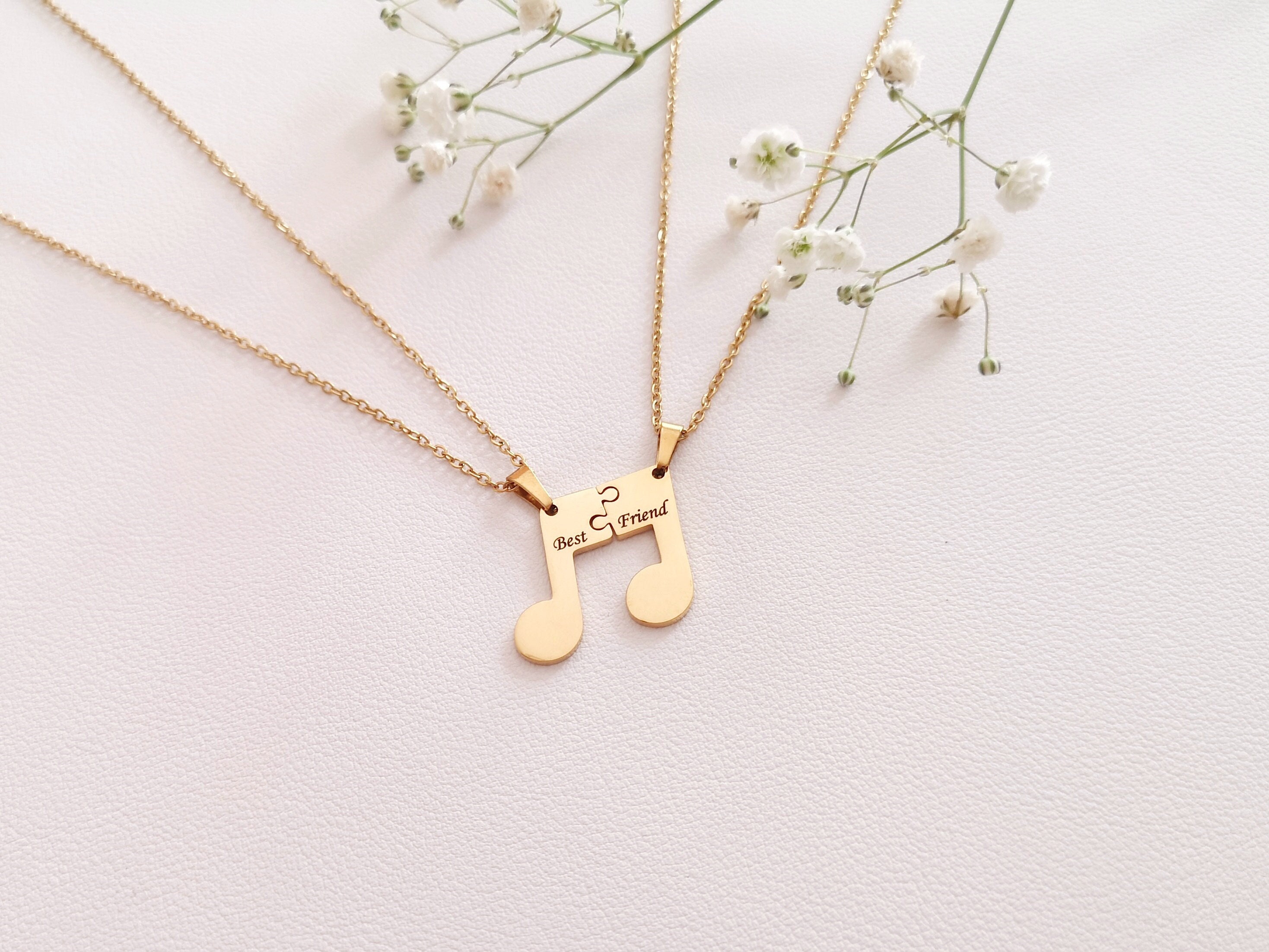 White gold hotsell music note necklace