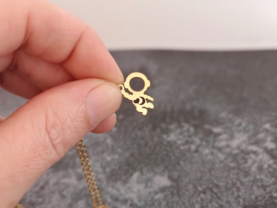 Personalized Astronaut Stainless Steel Necklace Initial Necklace Birthday Gift Child Jewelry Christmas Gift Astronaut Jewelry