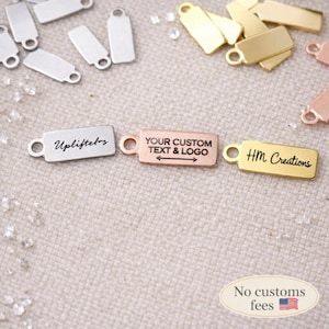 1/5/10/25/50/100/250/500PCS Logo Personalized Tag Custom Charms Bracelet Tag Disc Bracelet Stainless Steel Jewelry Supplies 4x10mm