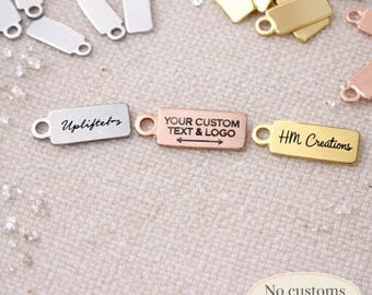 1/5/10/25/50/100/250/500PCS Logo Personalized Tag Custom Charms Bracelet Tag Disc Bracelet Stainless Steel Jewelry Supplies 4x10mm