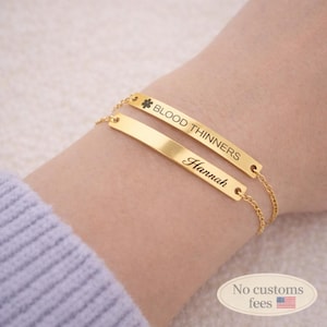 Personalisiertes GPS-Koordinaten-Armband, medizinisches Alarmarmband, individuell gravierter Schmuck für Frauen H40
