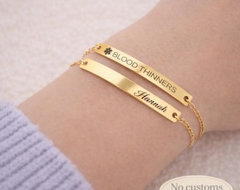 Medical Alert Bracelet Coordinates Bracelet Best Friend Gift Custom Jewelry Gift for Mom Sister Gift H40