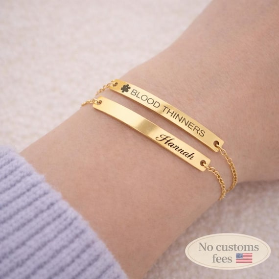Medical Alert Bracelet Coordinates Bracelet Best Friend Gift Custom Jewelry Gift for Mom Sister Gift H40