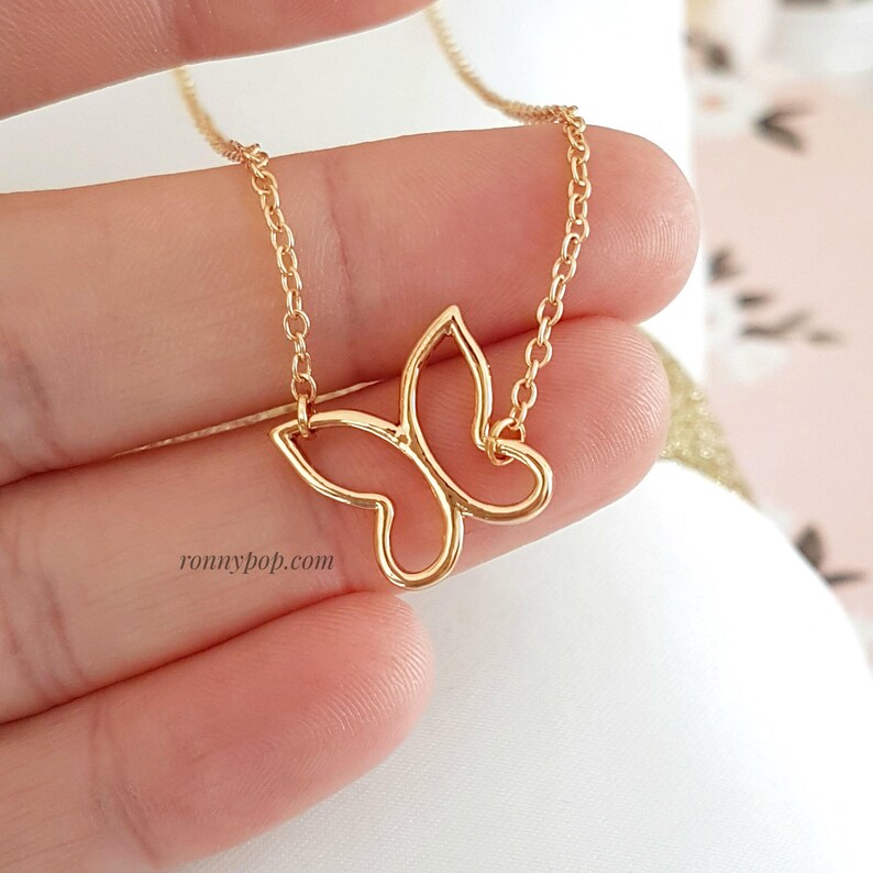 Bridesmaid Gift Geometric Necklace Dainty Chain Butterfly Necklace Christmas Butterfly Jewelry Butterfly Monarch Mother Gift