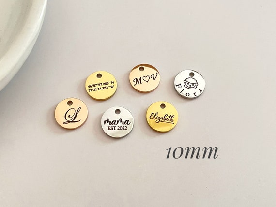 10mm Personalized Disc Personalized Charms Logo Coin Custom Charm Personalised Tag